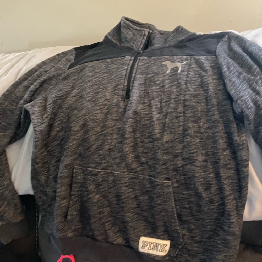 Victoria's Secret PINK Gray Quarter-Zip Pullover